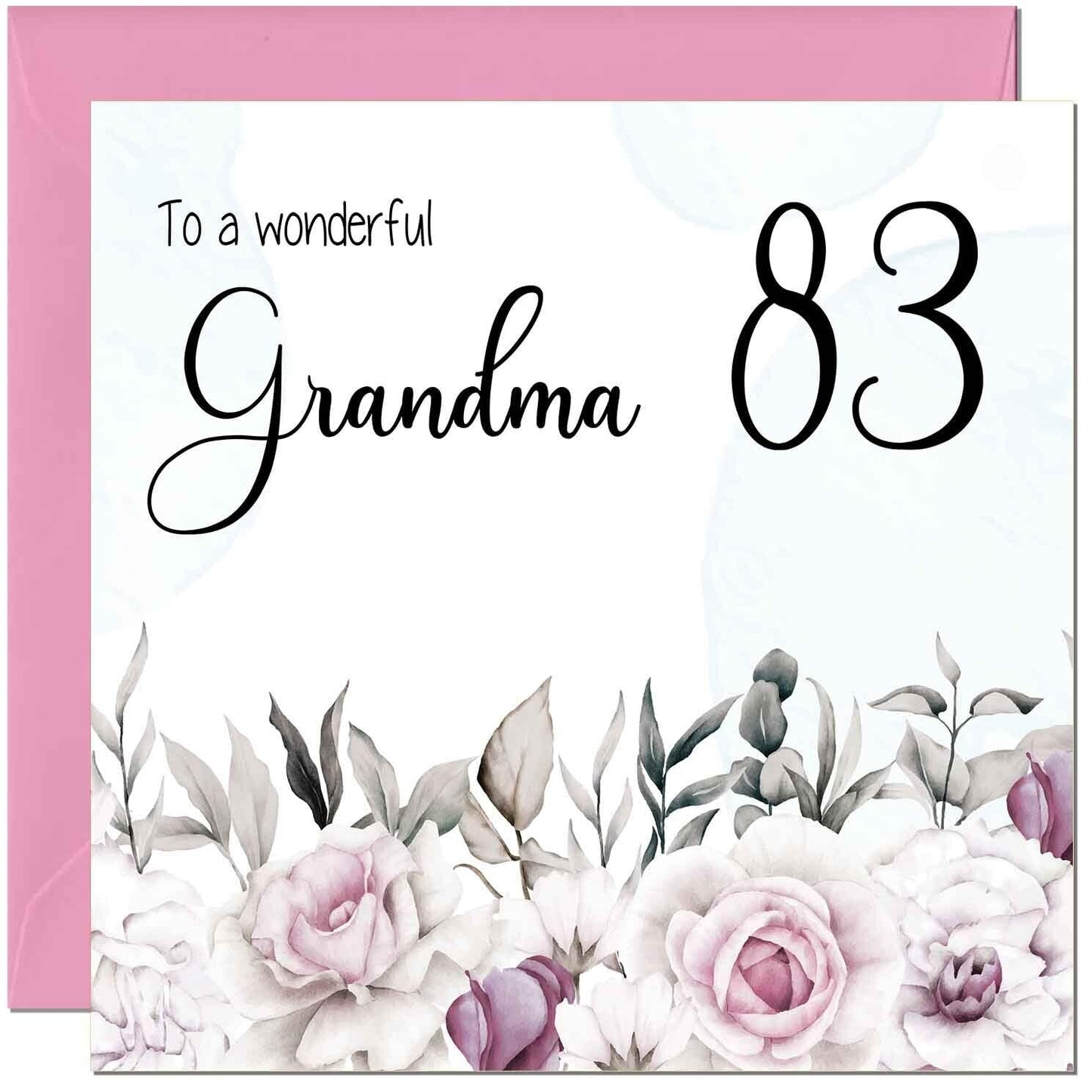 Grandma Birthday Card Floral Elegant Grandmothers