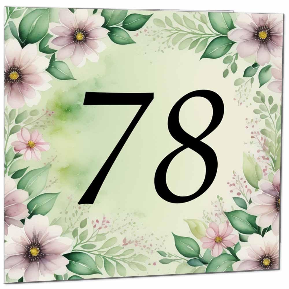 80th Birthday Card for Women Men - Green Floral Birthday Cards for 80 year old Lady Eighty Eightieth Ladies Grandma Nan Aunt Mum Sister Mom Friend