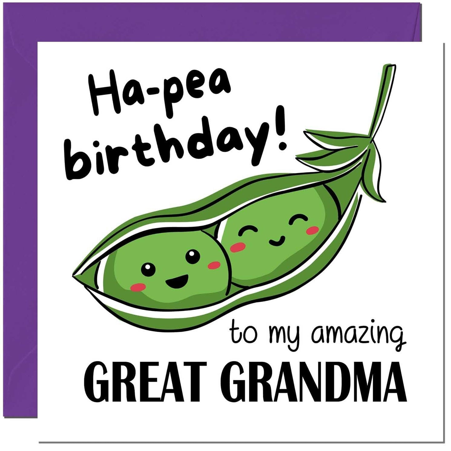 Birthday Card for Men Women Cute Pea Funny