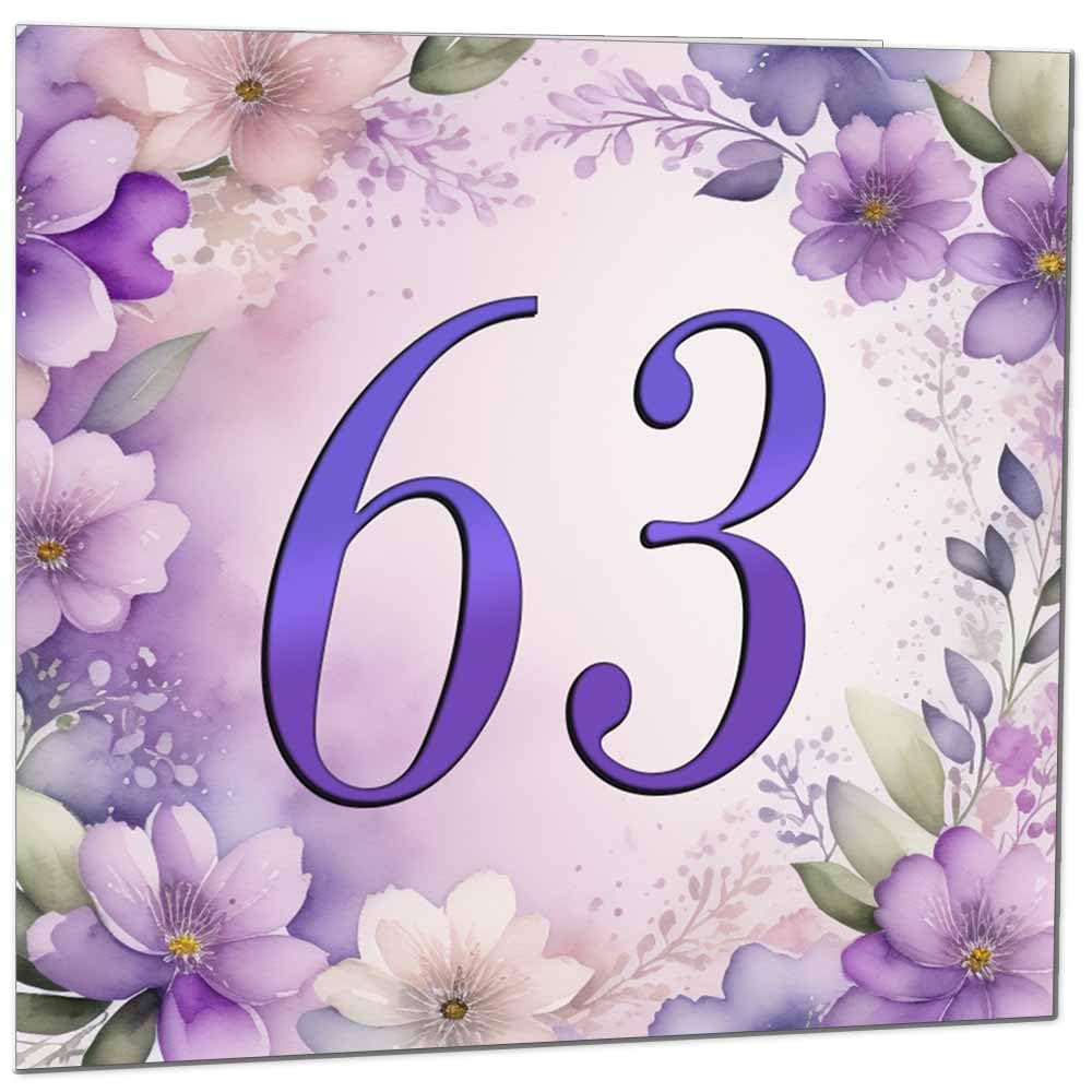 Birthday Card for Women - Purple Floral 80th Birthday Cards for year old woman Ladies Grandma Nan Aunt Mum Sister Mom Friend