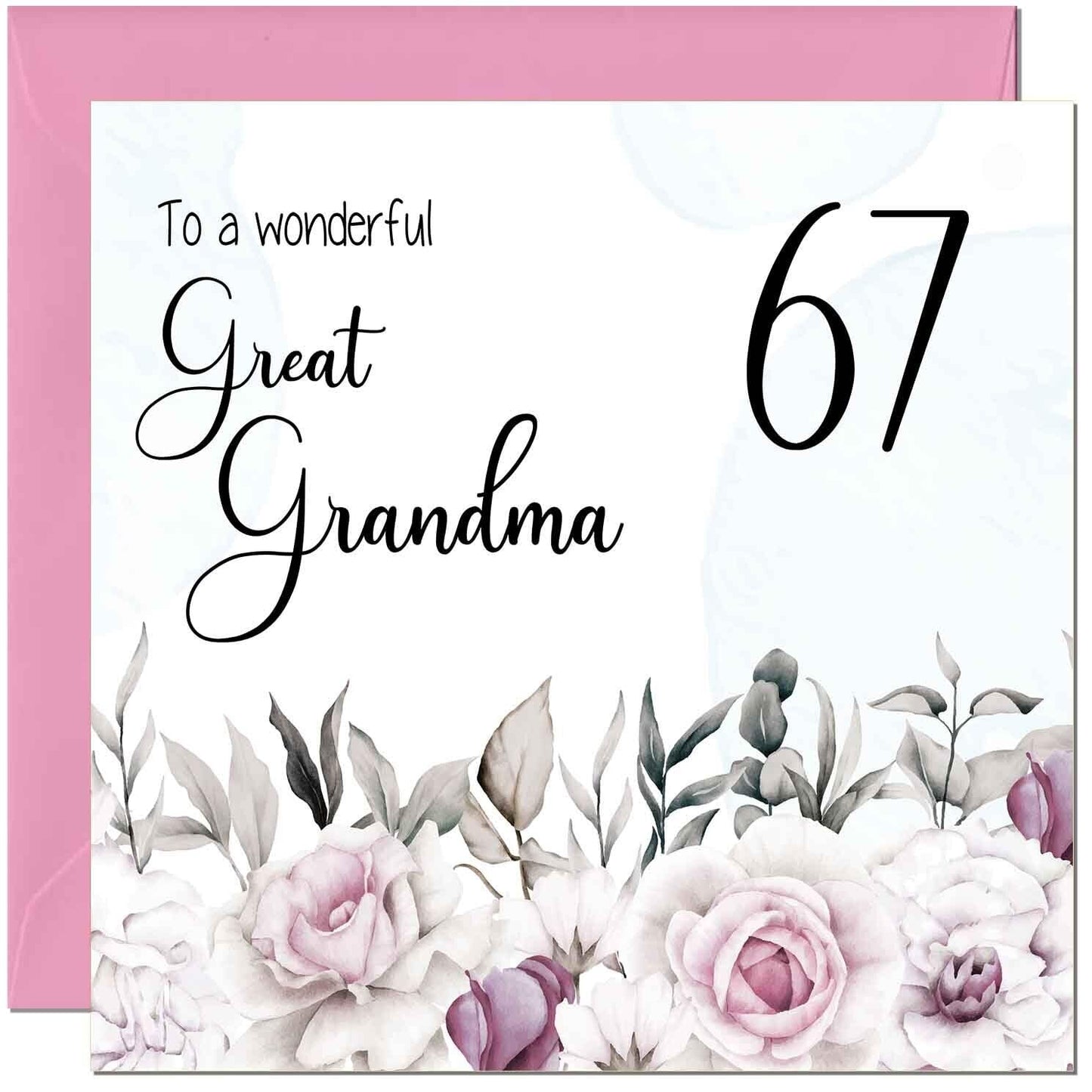 Great Grandma Birthday Card - Floral Elegant