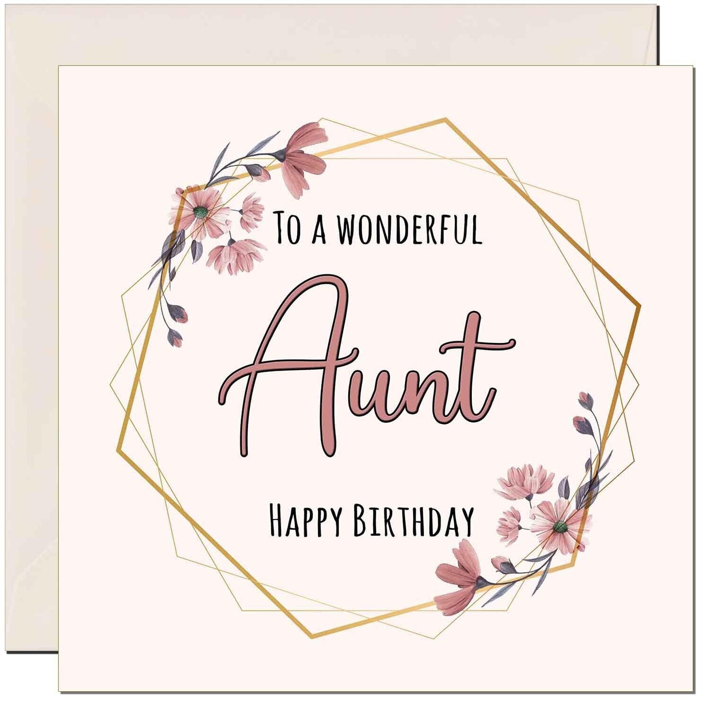 Floral Birthday Card for Women Elegant Beautiful