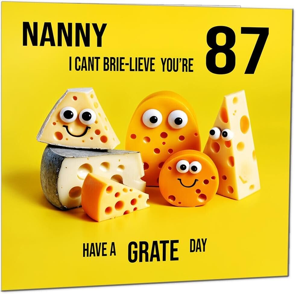 Nanny funny Birthday Card for Nan - Cheese Pun Funny Nanny's