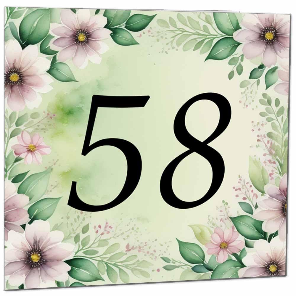 80th Birthday Card for Women Men - Green Floral Birthday Cards for 80 year old Lady Eighty Eightieth Ladies Grandma Nan Aunt Mum Sister Mom Friend