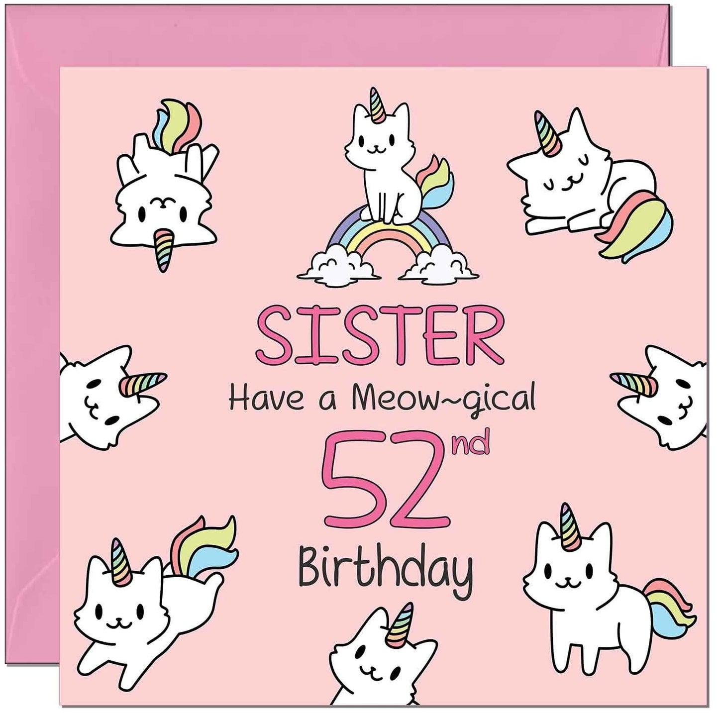 Sister Birthday Card - Funny Cat Cute Sister's