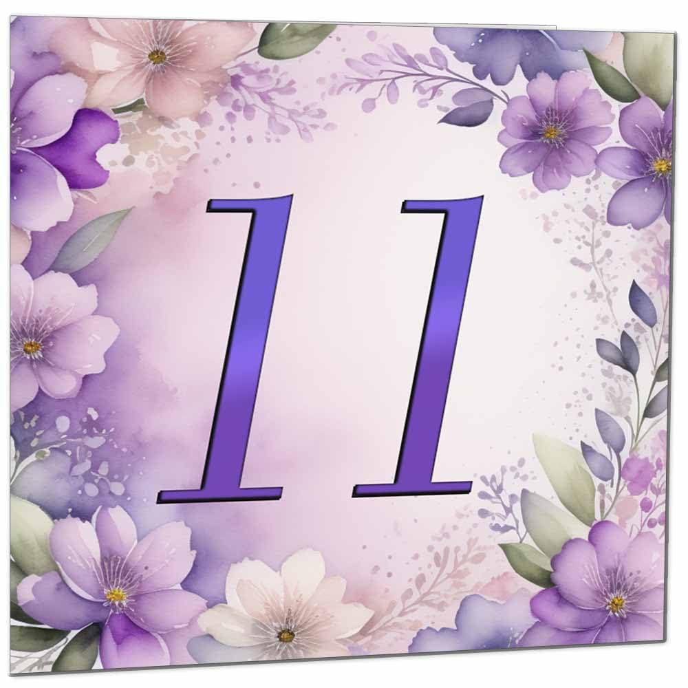 Birthday Card for Women - Purple Floral 80th Birthday Cards for year old woman Ladies Grandma Nan Aunt Mum Sister Mom Friend