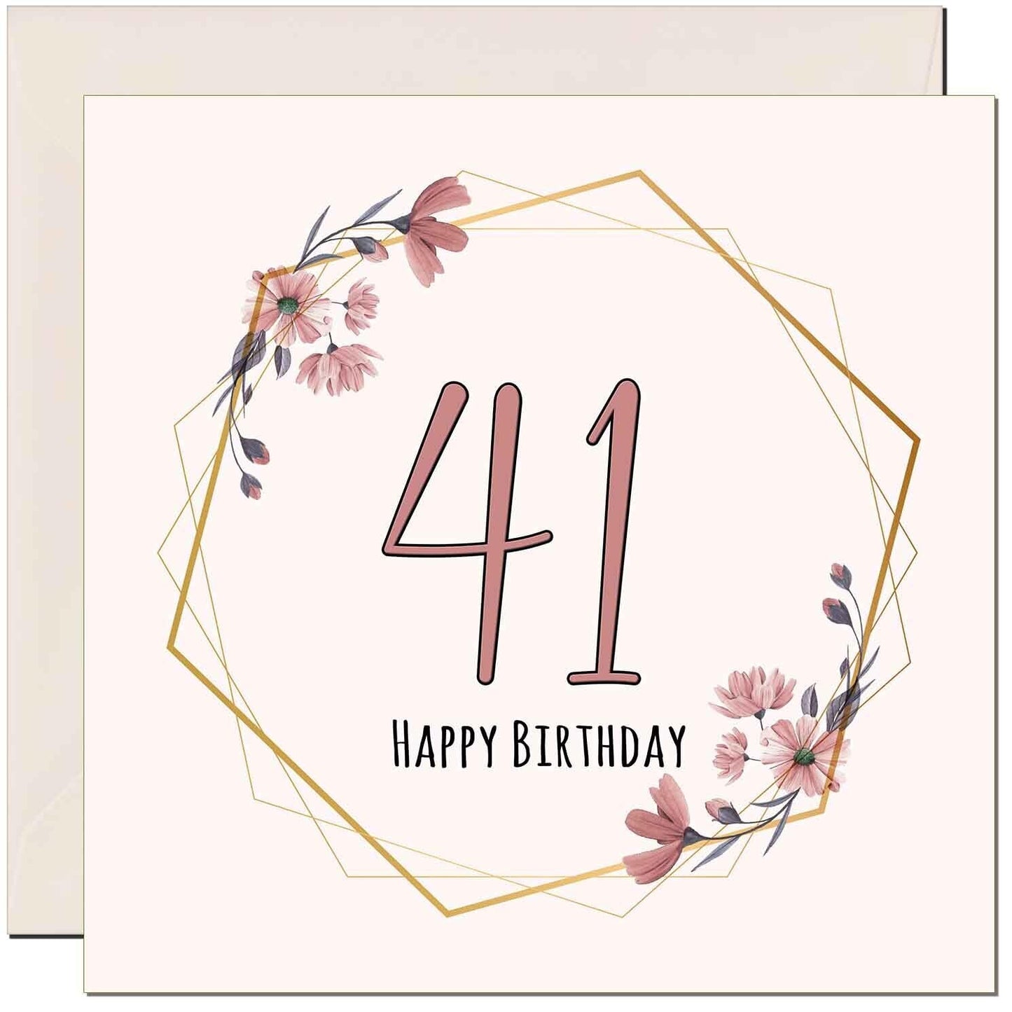 Floral Birthday Card for Women Elegant Beautiful