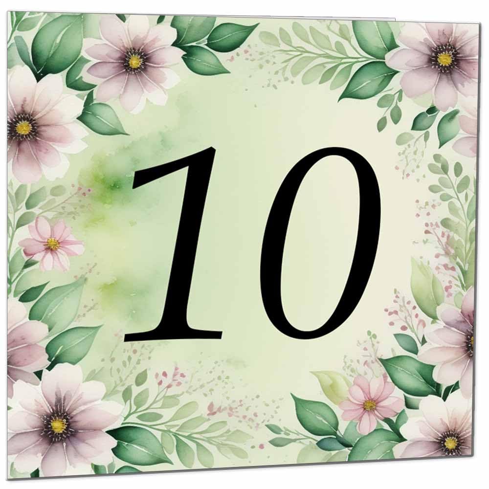80th Birthday Card for Women Men - Green Floral Birthday Cards for 80 year old Lady Eighty Eightieth Ladies Grandma Nan Aunt Mum Sister Mom Friend