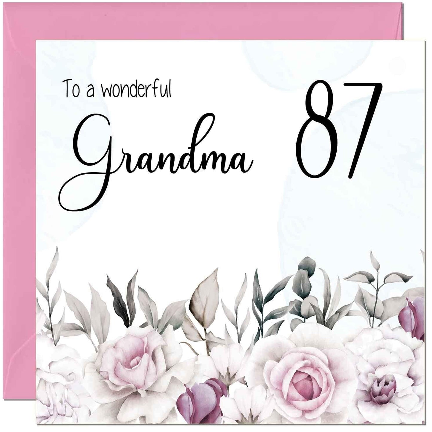 Grandma Birthday Card Floral Elegant Grandmothers