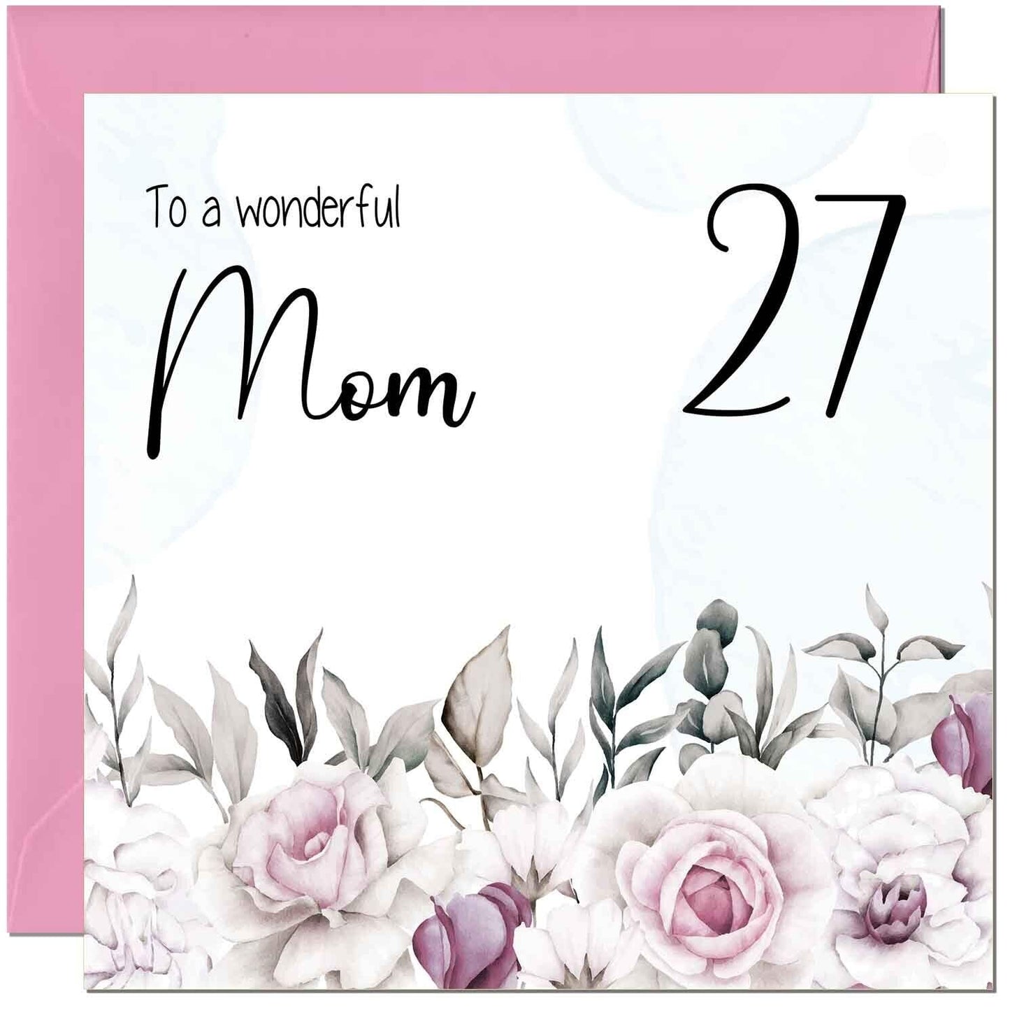 Mom Birthday Card Floral Elegant Best Mom's