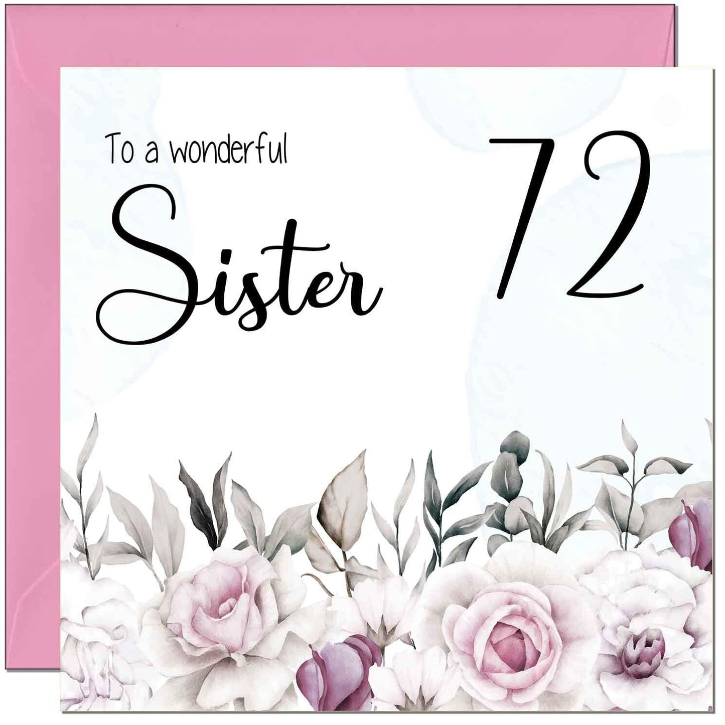 Sister's Birthday Card for Sister Floral Elegant