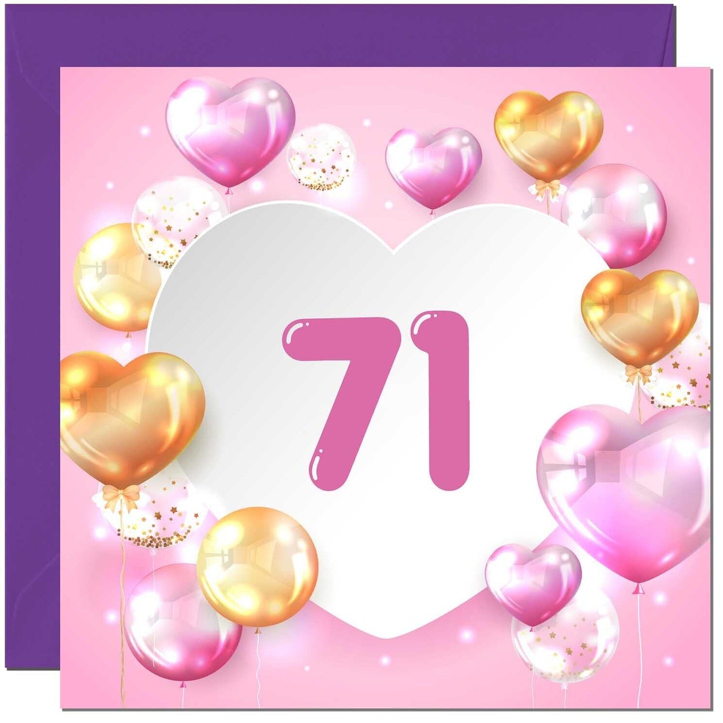 Birthday Card for women Girls Pink Balloon Numbers