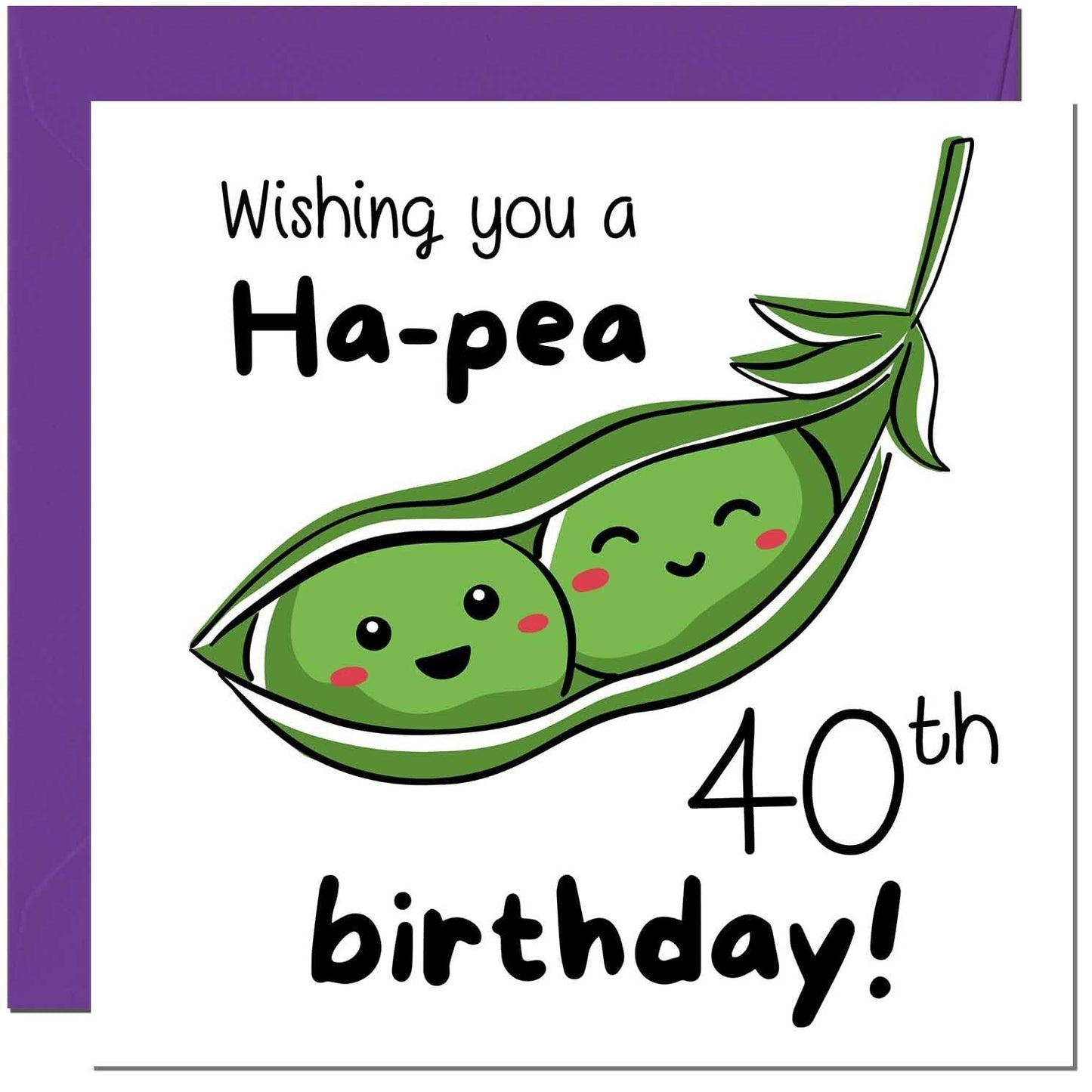 Birthday Card for Men Women Cute Pea Funny