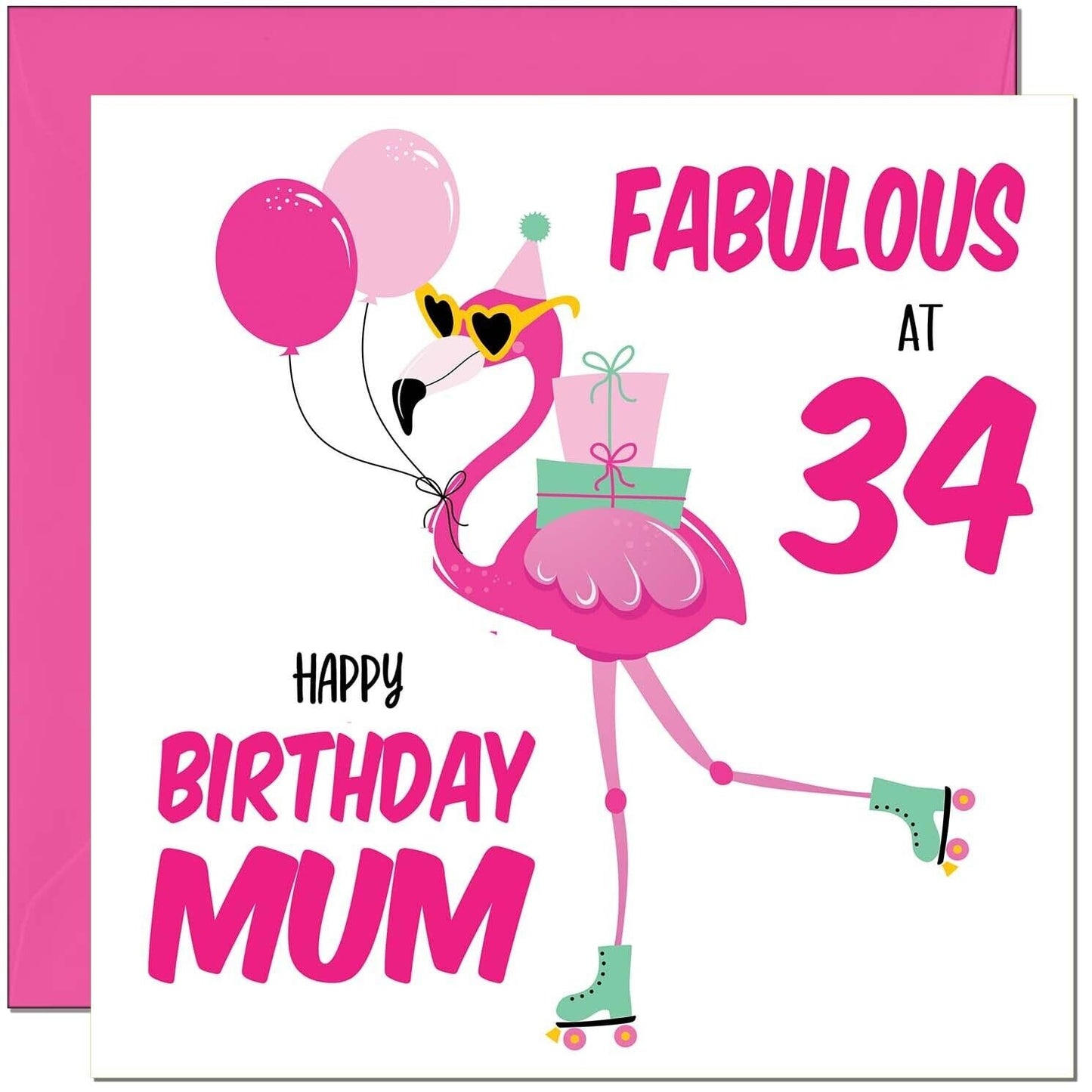 Mum Birthday Card - Fabulous Flamingo - Mom Womens Pink Cute Mum Mothers