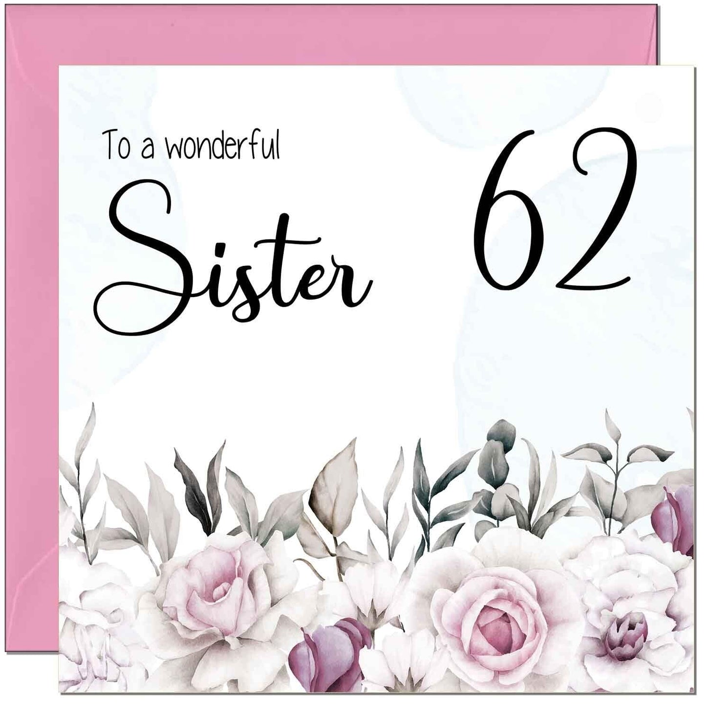 Sister's Birthday Card for Sister Floral Elegant