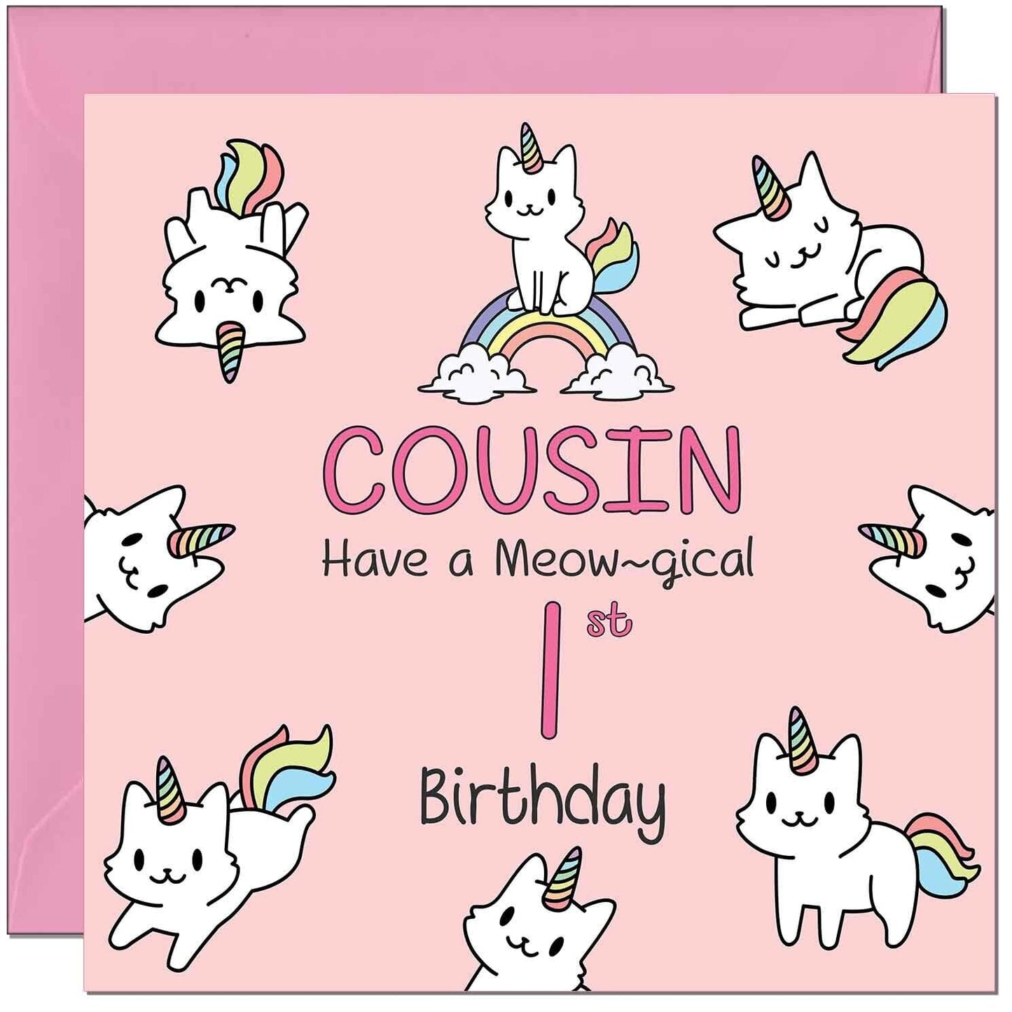 Cousin Birthday Card - Funny Cat Cute Cousin's