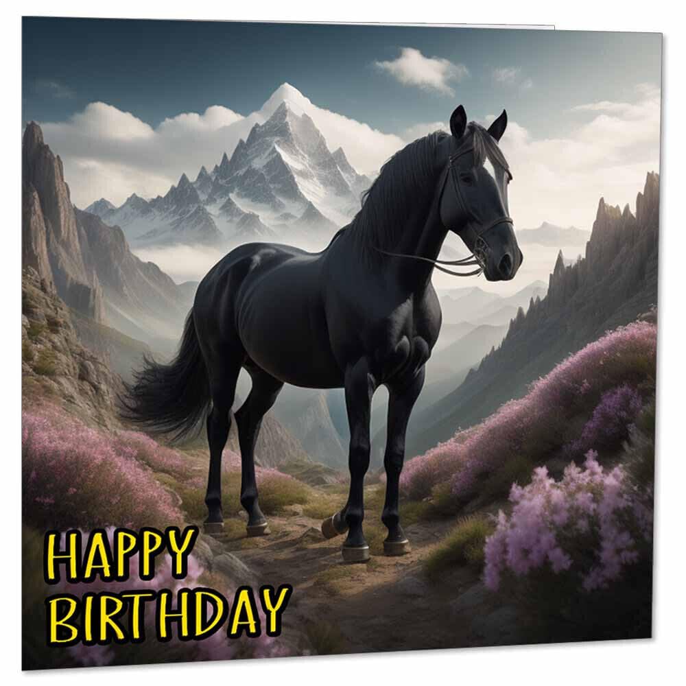 Horse Greeting Card Horse art birthday card 145 x 145mm