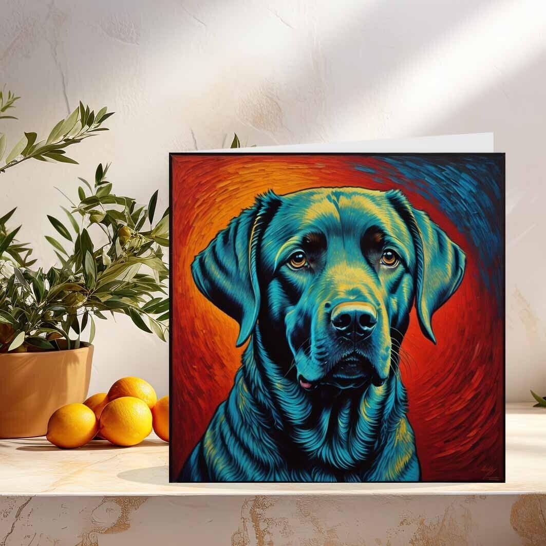 Labrador Greeting Card - Black Labrador Retriever Birthday Card 145 x 145mm