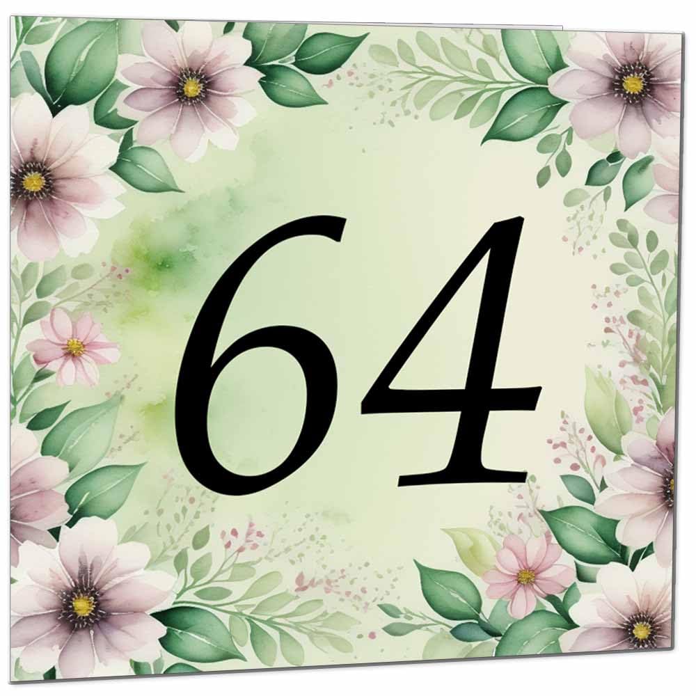 80th Birthday Card for Women Men - Green Floral Birthday Cards for 80 year old Lady Eighty Eightieth Ladies Grandma Nan Aunt Mum Sister Mom Friend