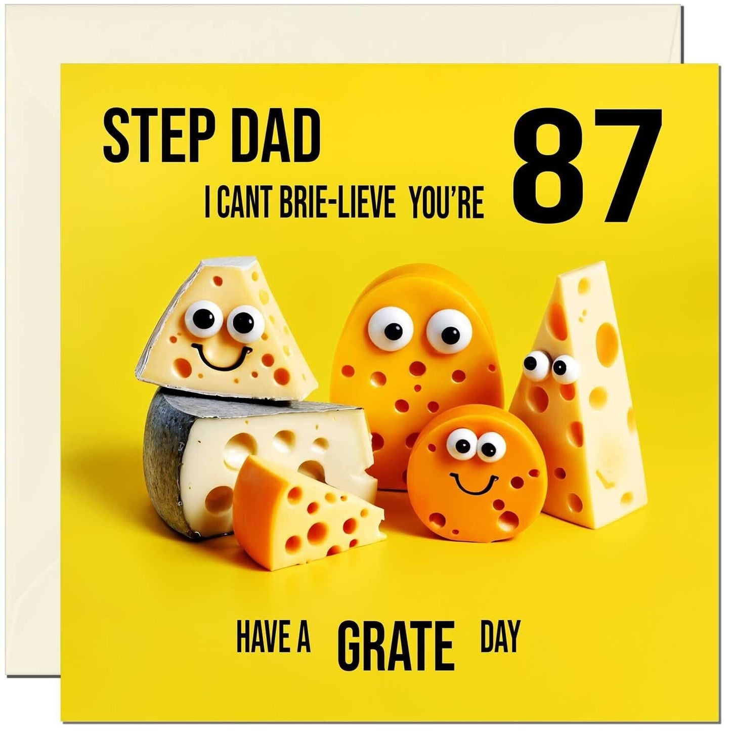 Step Dad funny Birthday Card - Cheese Pun Funny Step-Dads