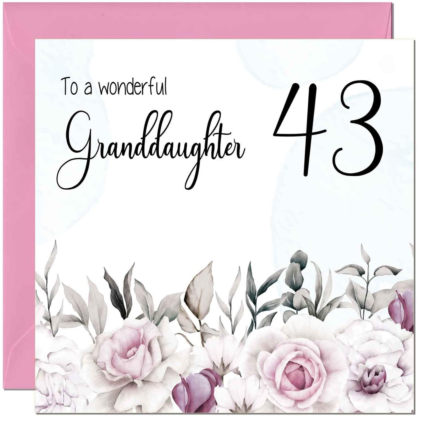 Granddaughter Birthday Card for Granddaughter Floral Elegant