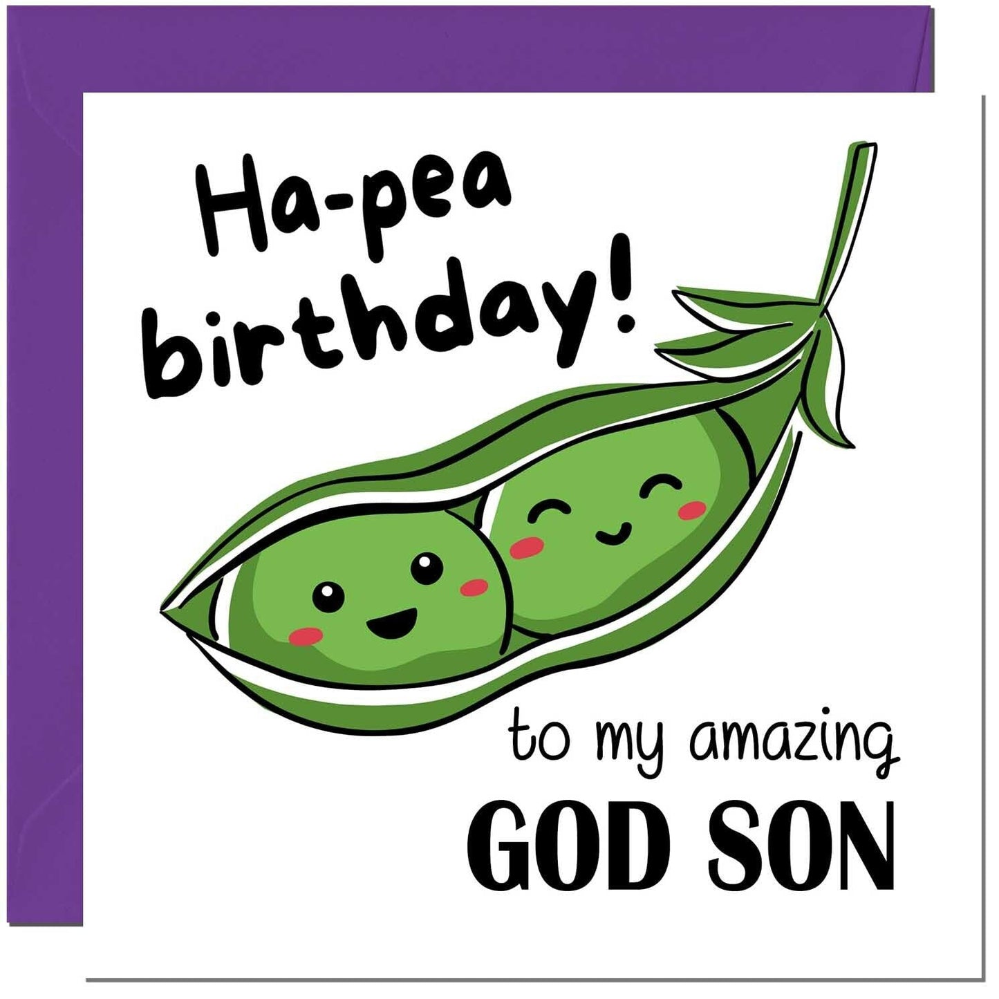 Birthday Card for Men Women Cute Pea Funny