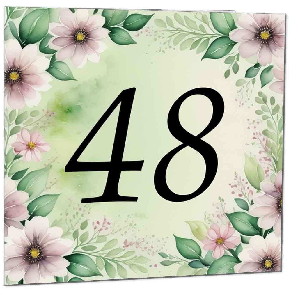 80th Birthday Card for Women Men - Green Floral Birthday Cards for 80 year old Lady Eighty Eightieth Ladies Grandma Nan Aunt Mum Sister Mom Friend