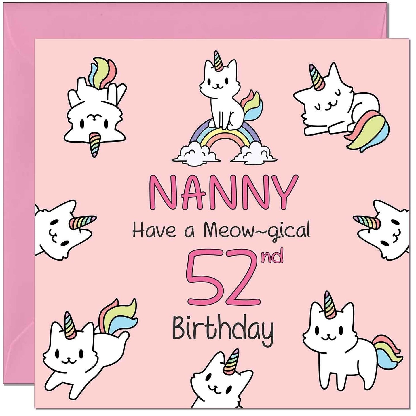 Nanny Birthday Card - Funny Cat Cute Grandma