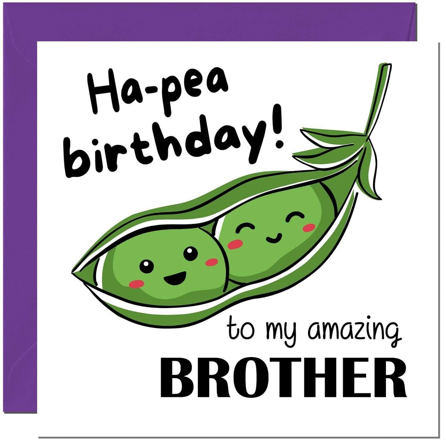Birthday Card for Men Women Cute Pea Funny
