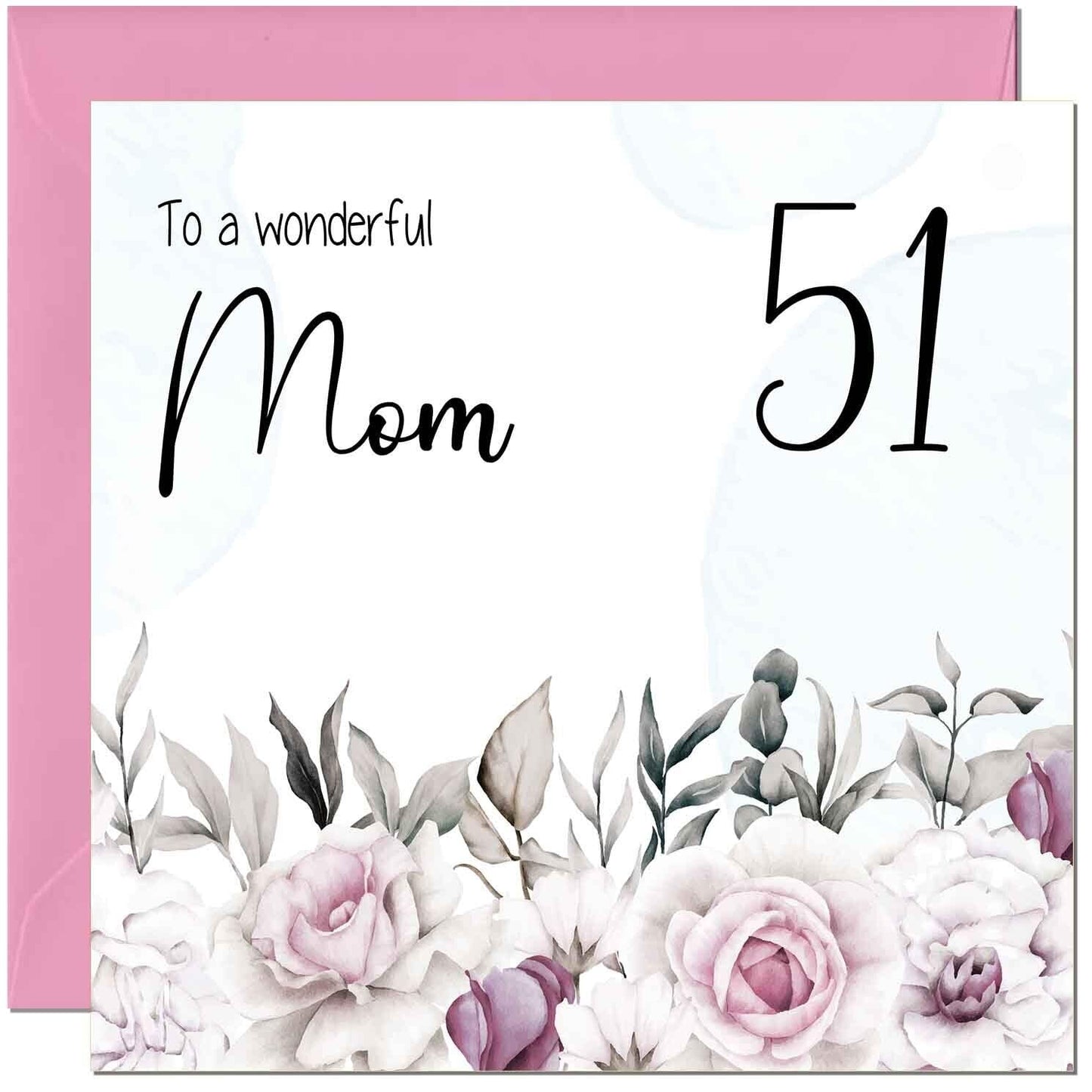 Mom Birthday Card Floral Elegant Best Mom's