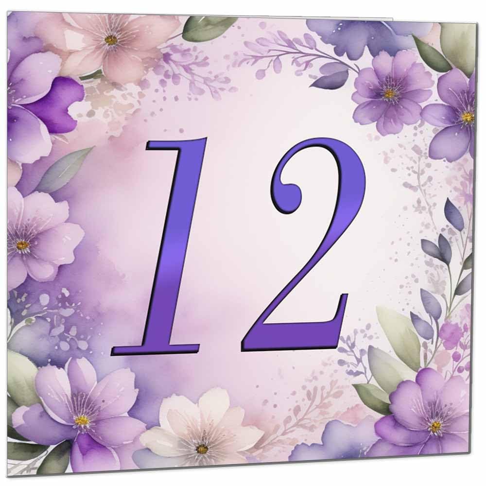 Birthday Card for Women - Purple Floral 80th Birthday Cards for year old woman Ladies Grandma Nan Aunt Mum Sister Mom Friend