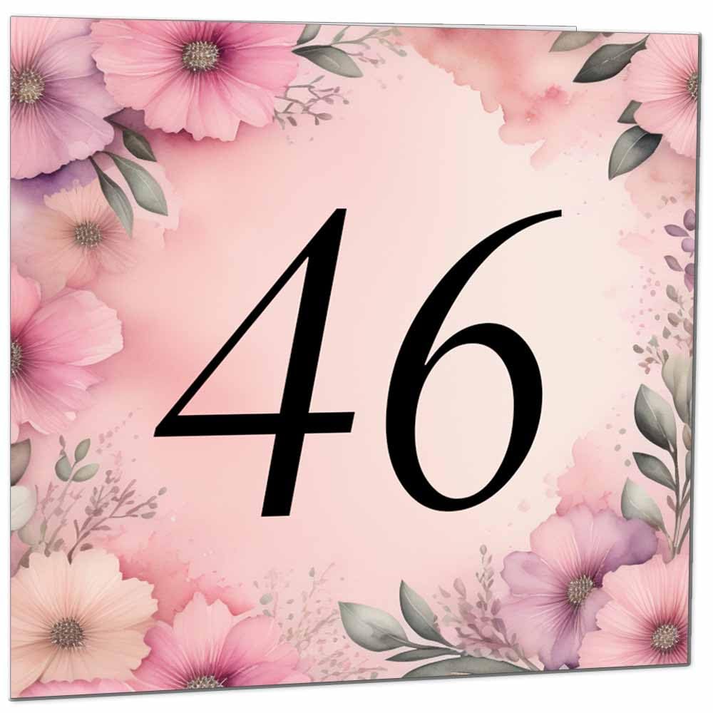 Birthday Card for Women Men - Pink Floral Birthday Cards for 39 year old woman thirty Nine, thirty ninth Ladies Mum Aunt Sister Niece Daughter