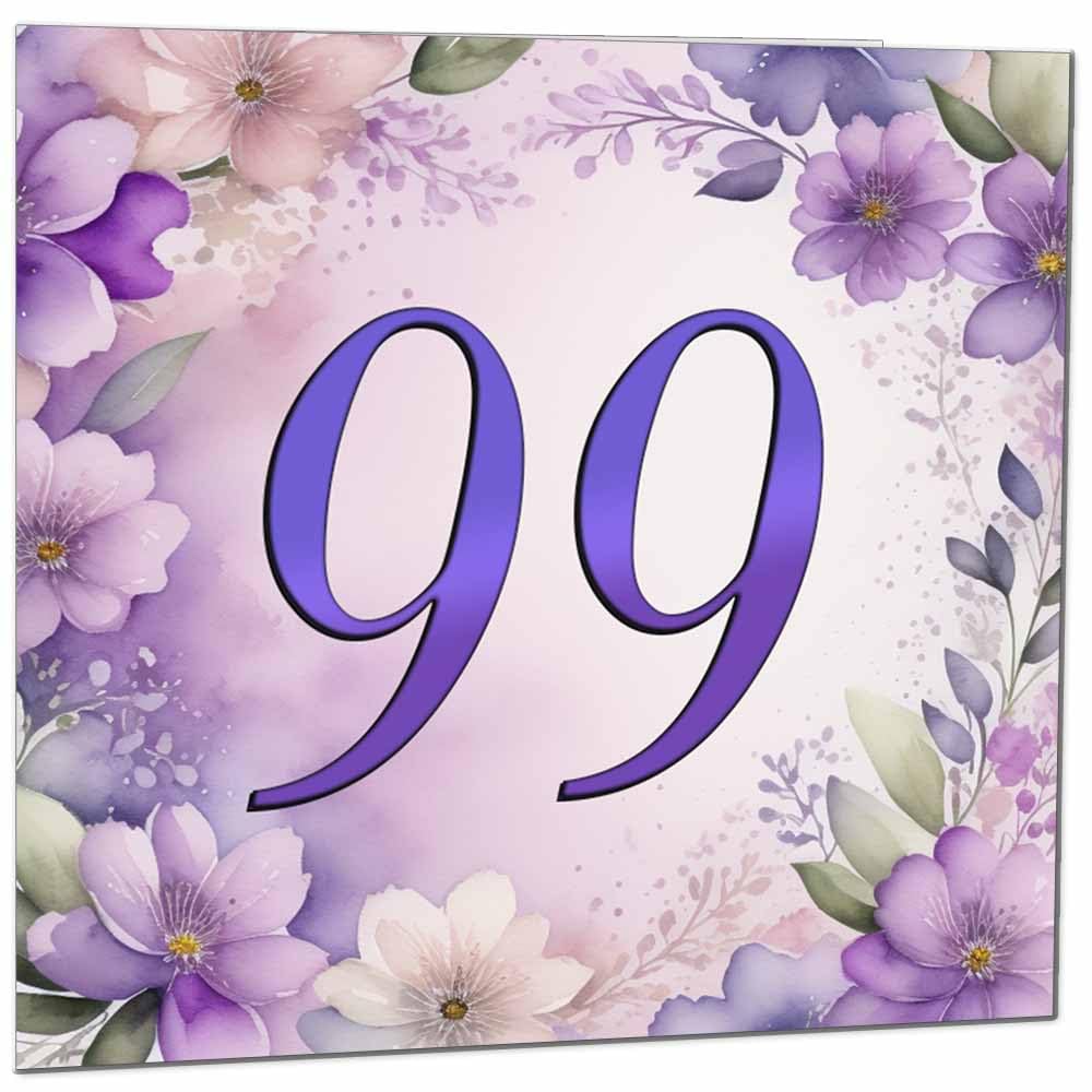 Birthday Card for Women - Purple Floral 80th Birthday Cards for year old woman Ladies Grandma Nan Aunt Mum Sister Mom Friend