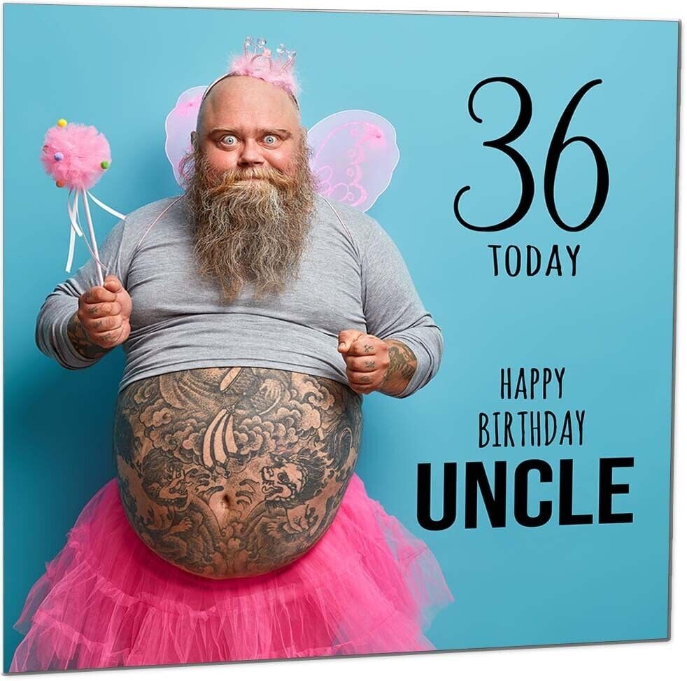 Uncle Funny Birthday Card - Bearded Man Joke Funny Uncles