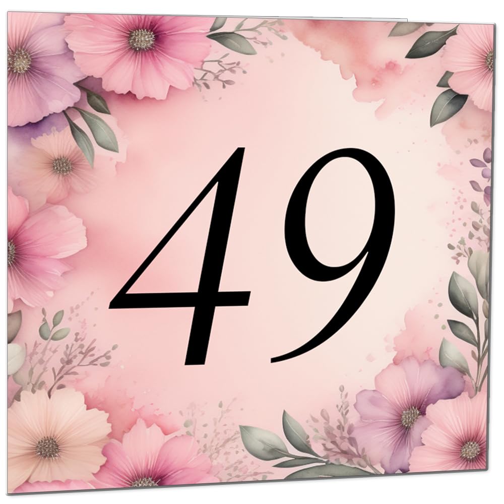 Birthday Card for Women Men - Pink Floral Birthday Cards for 39 year old woman thirty Nine, thirty ninth Ladies Mum Aunt Sister Niece Daughter