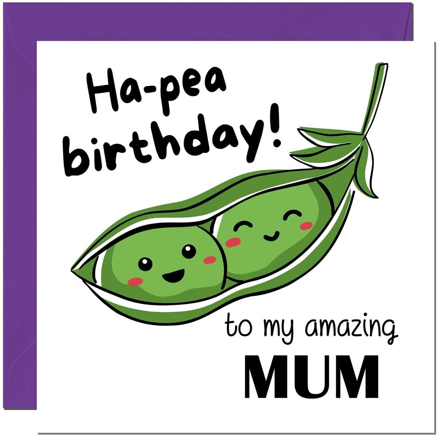 Birthday Card for Men Women Cute Pea Funny