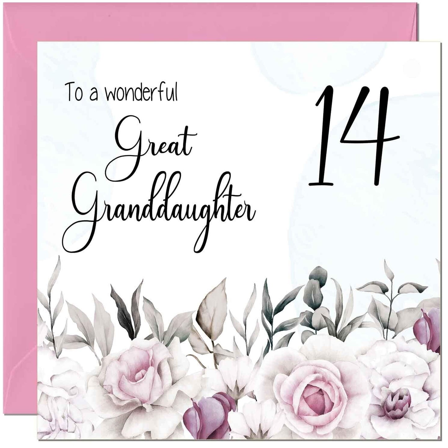 Great Granddaughters Birthday Card - Floral Elegant