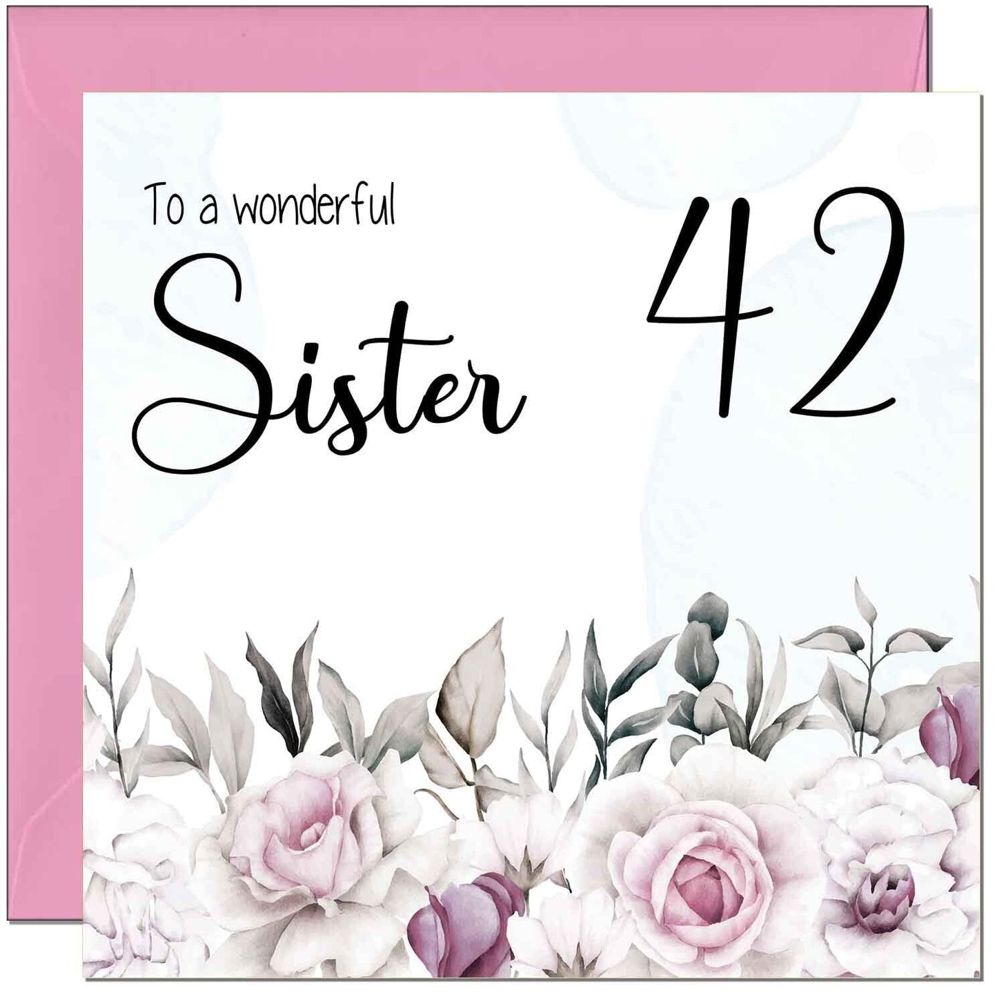 Sister's Birthday Card for Sister Floral Elegant