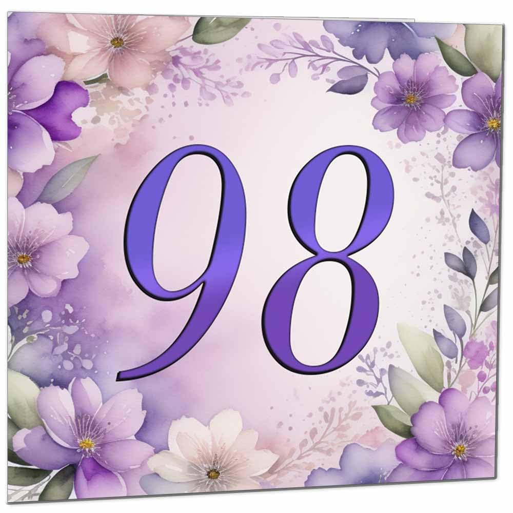 Birthday Card for Women - Purple Floral 80th Birthday Cards for year old woman Ladies Grandma Nan Aunt Mum Sister Mom Friend