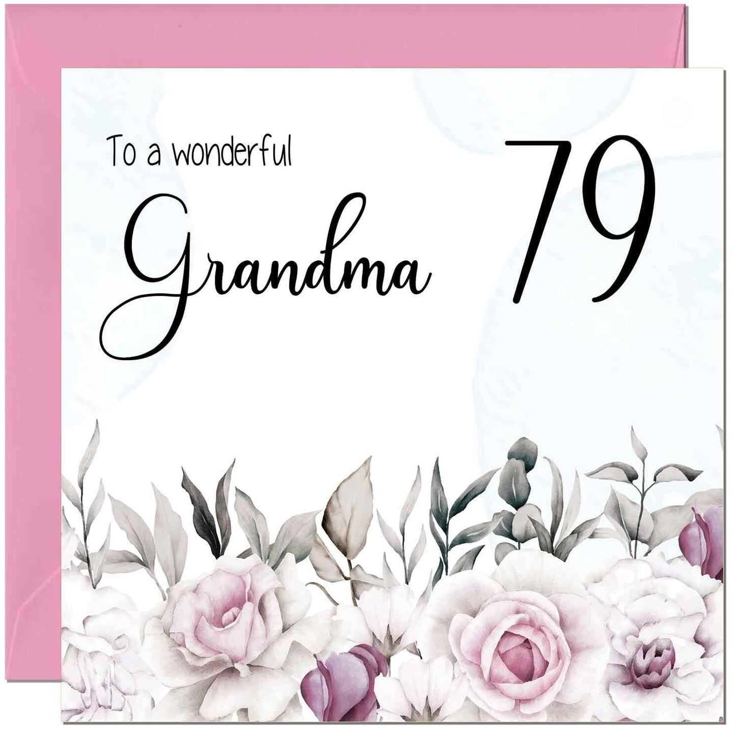 Grandma Birthday Card Floral Elegant Grandmothers