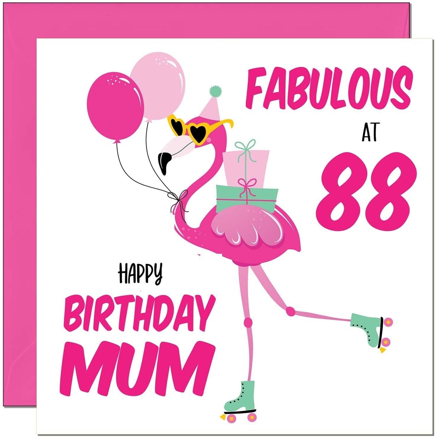 Mum Birthday Card - Fabulous Flamingo - Mom Womens Pink Cute Mum Mothers