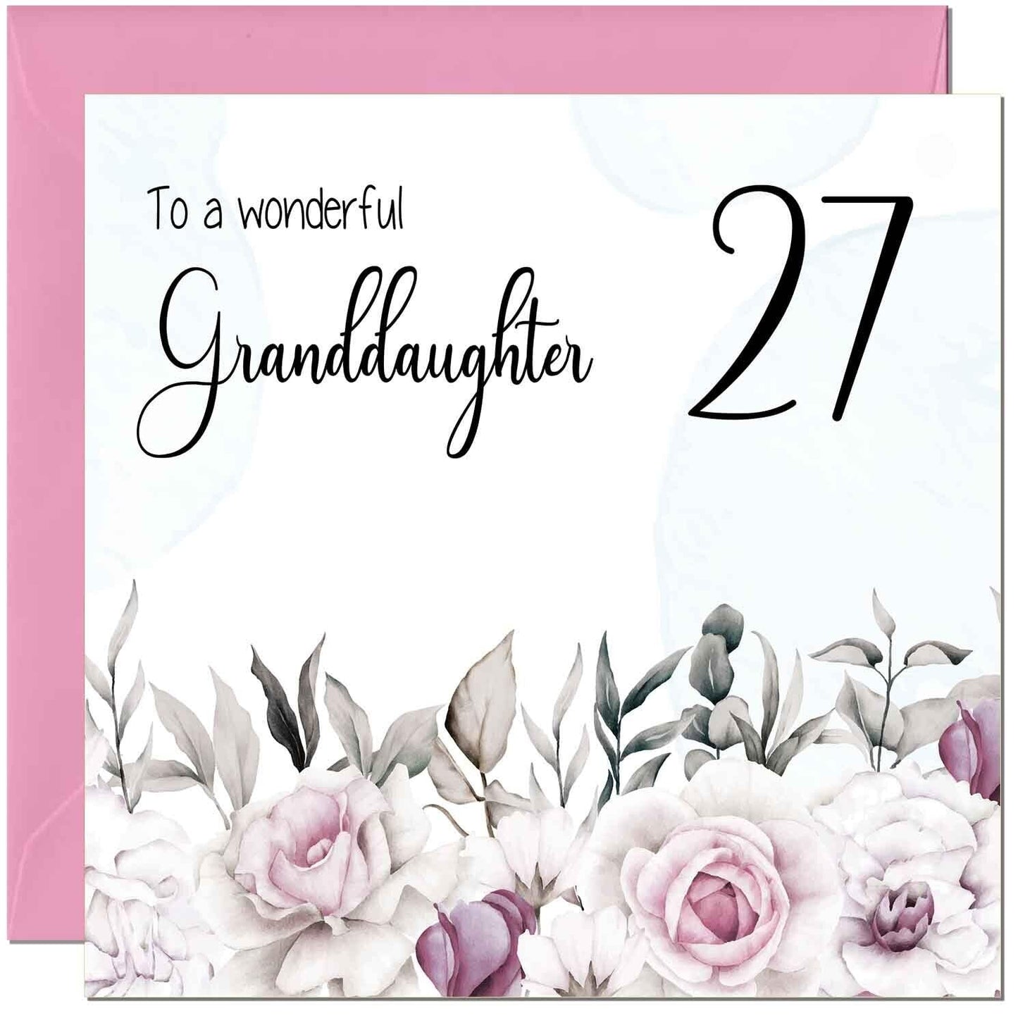 Granddaughter Birthday Card for Granddaughter Floral Elegant