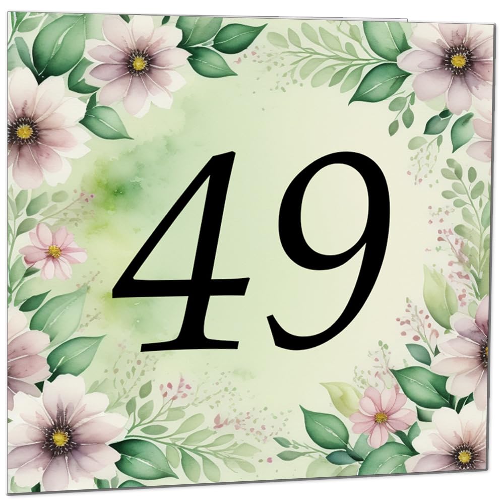 80th Birthday Card for Women Men - Green Floral Birthday Cards for 80 year old Lady Eighty Eightieth Ladies Grandma Nan Aunt Mum Sister Mom Friend