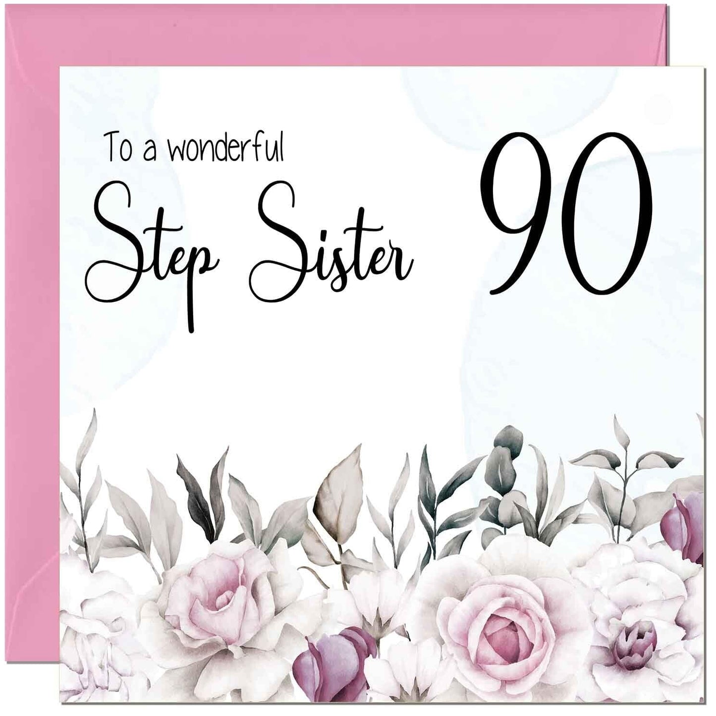 Step Sister Birthday Card Floral Elegant Step Sisters