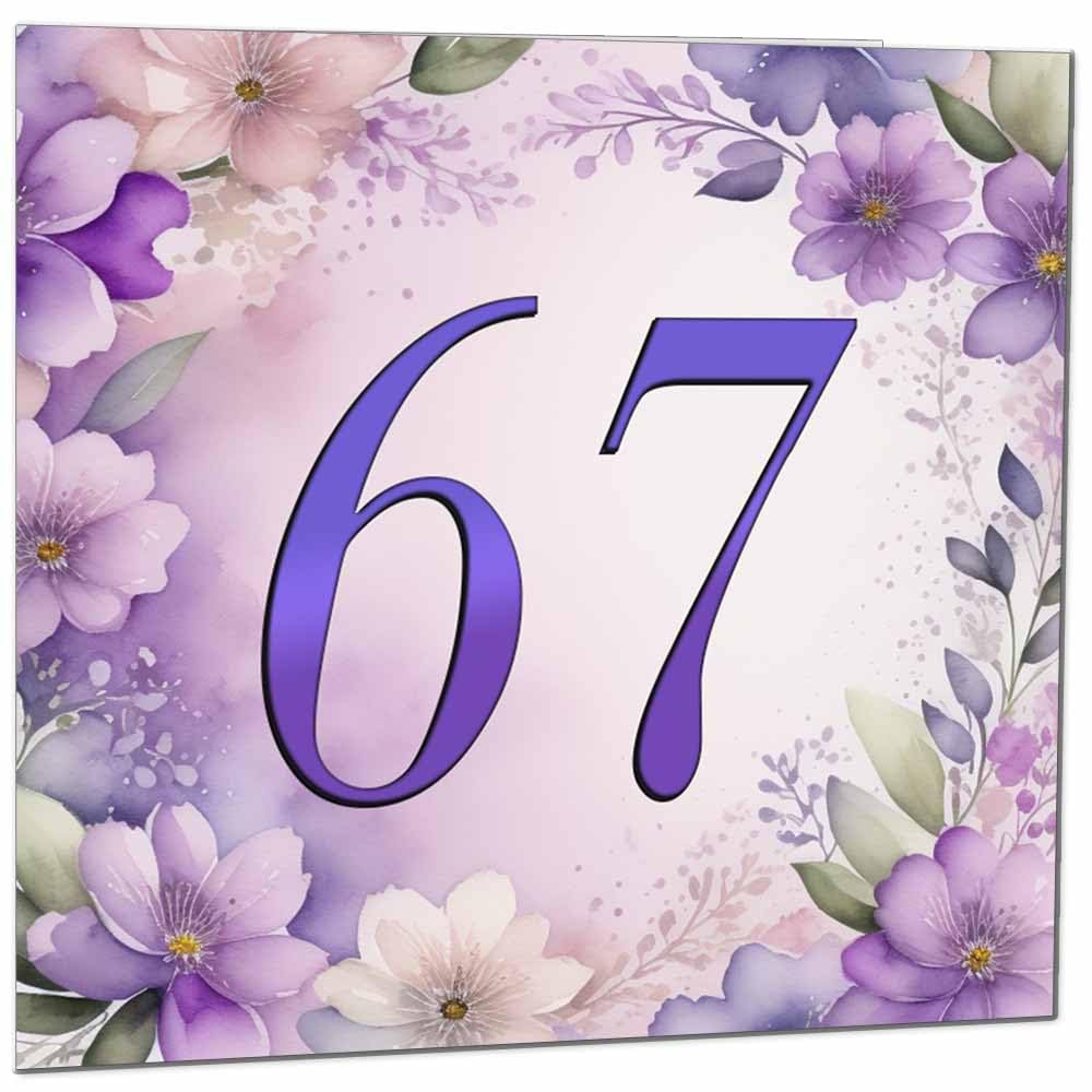 Birthday Card for Women - Purple Floral 80th Birthday Cards for year old woman Ladies Grandma Nan Aunt Mum Sister Mom Friend