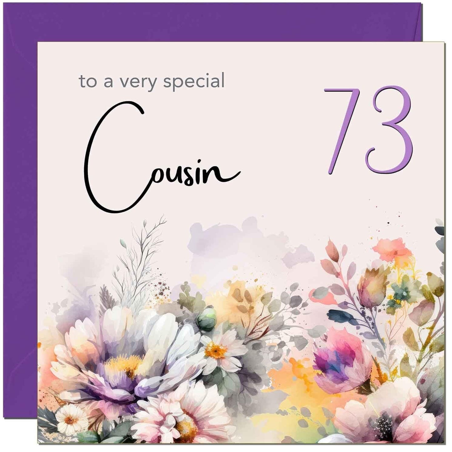 Cousin Birthday Card - Purple Floral Cousin's