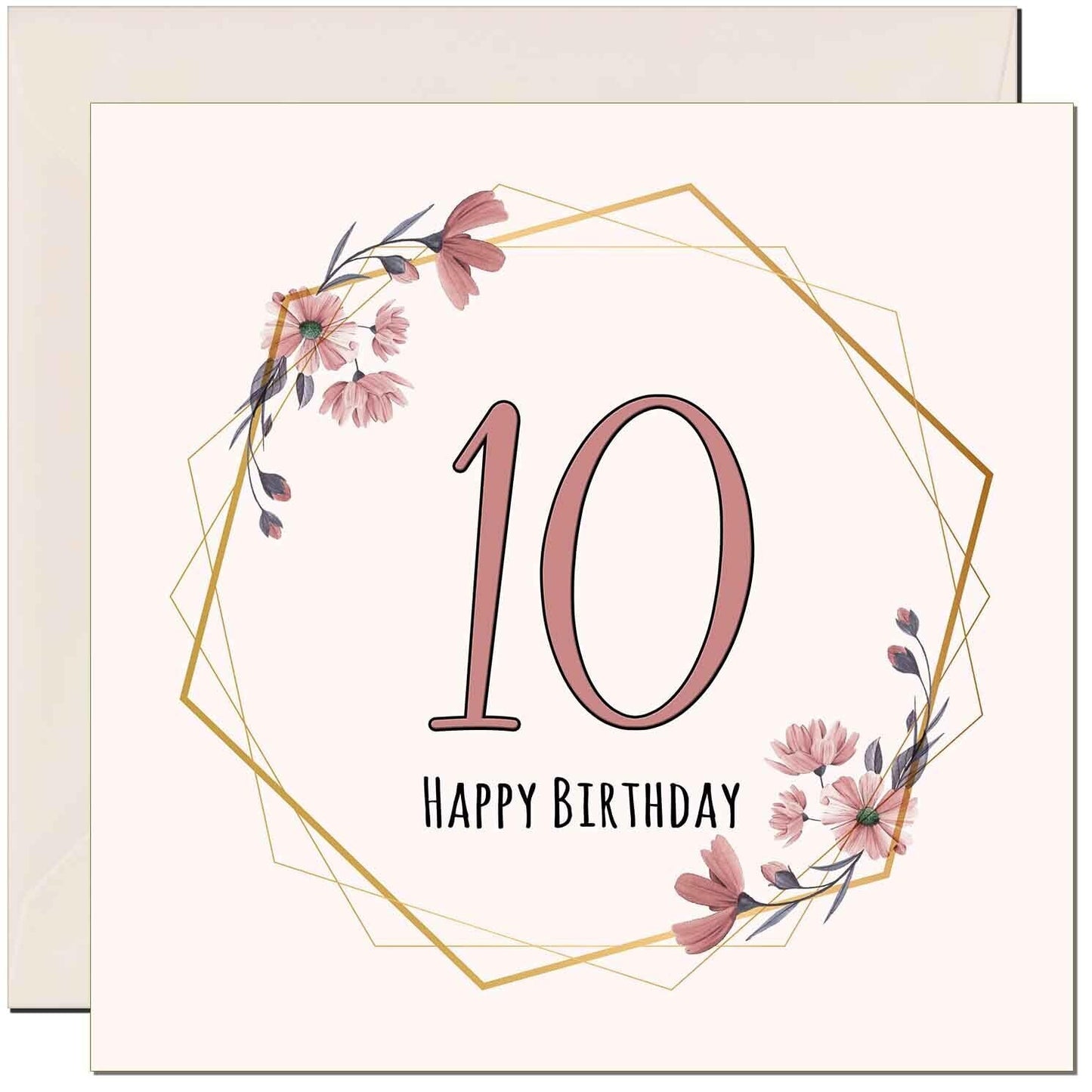 Floral Birthday Card for Women Elegant Beautiful
