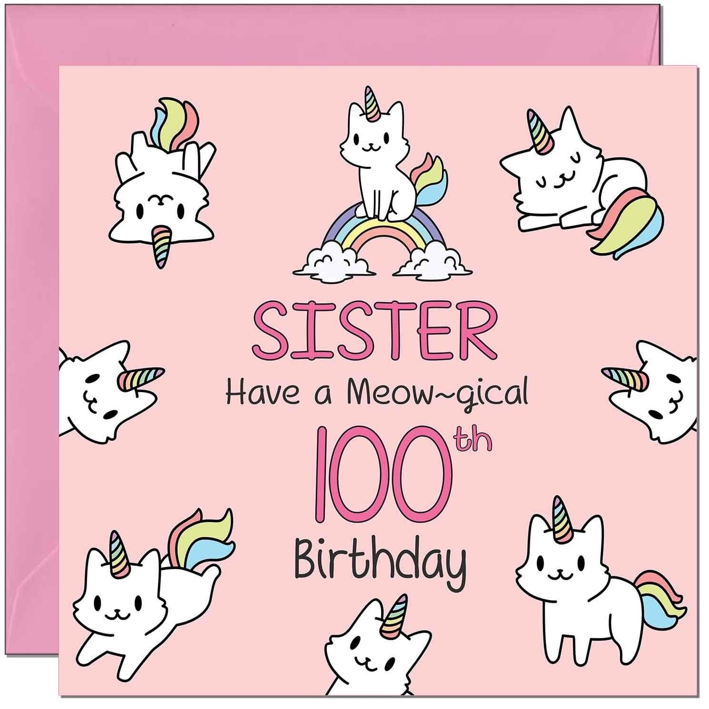 Sister Birthday Card - Funny Cat Cute Sister's