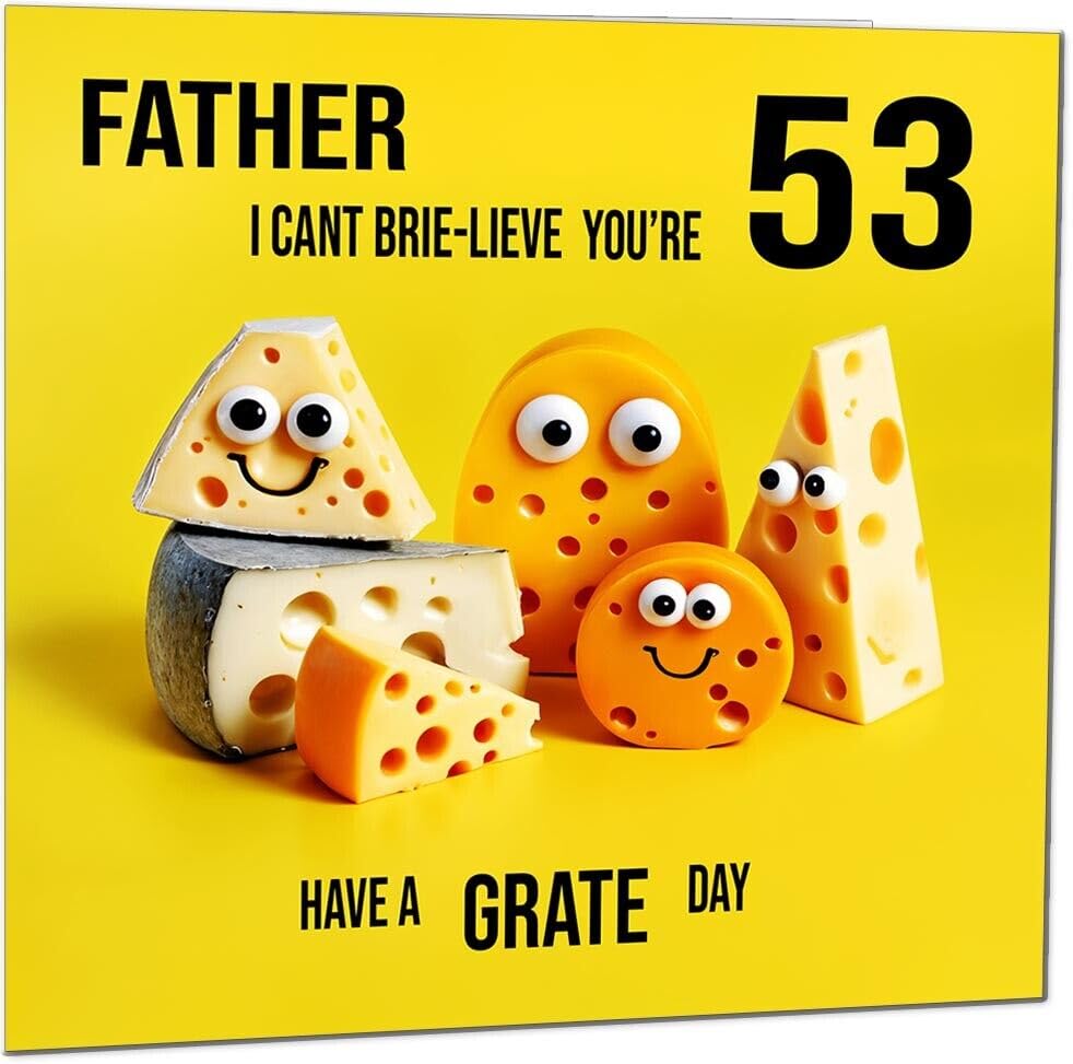 Father funny Birthday Card for Dad - Cheese Pun Funny Dad