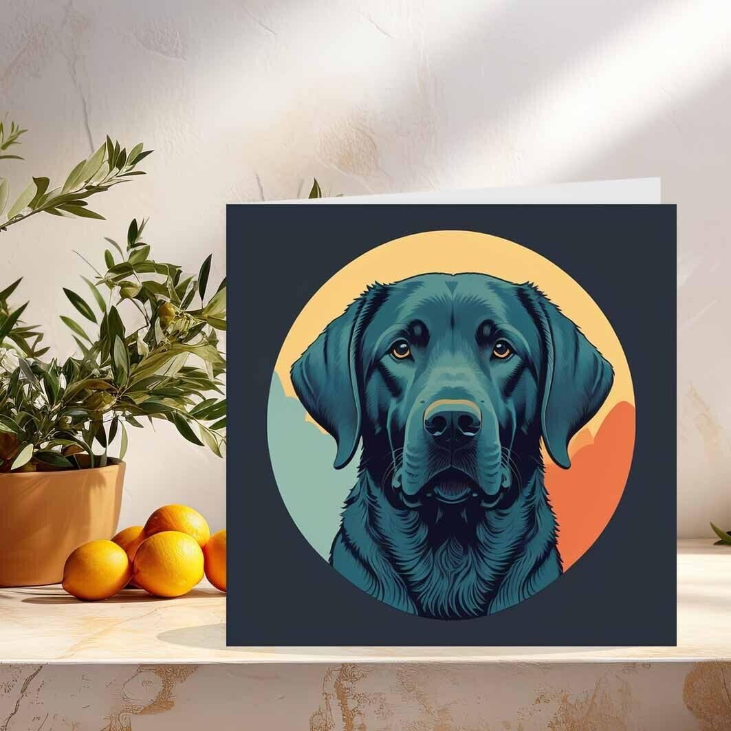 Labrador Greeting Card BLack Labrador Retriever Birthday Card 145 x 145mm